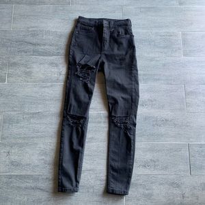 Topshop distressed black jeans